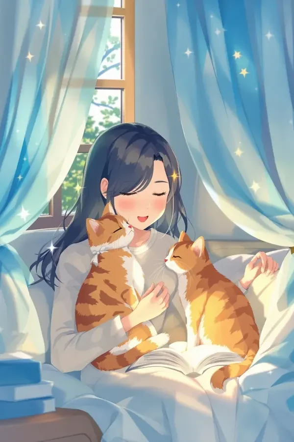 午后的猫与书（治愈）动漫封面